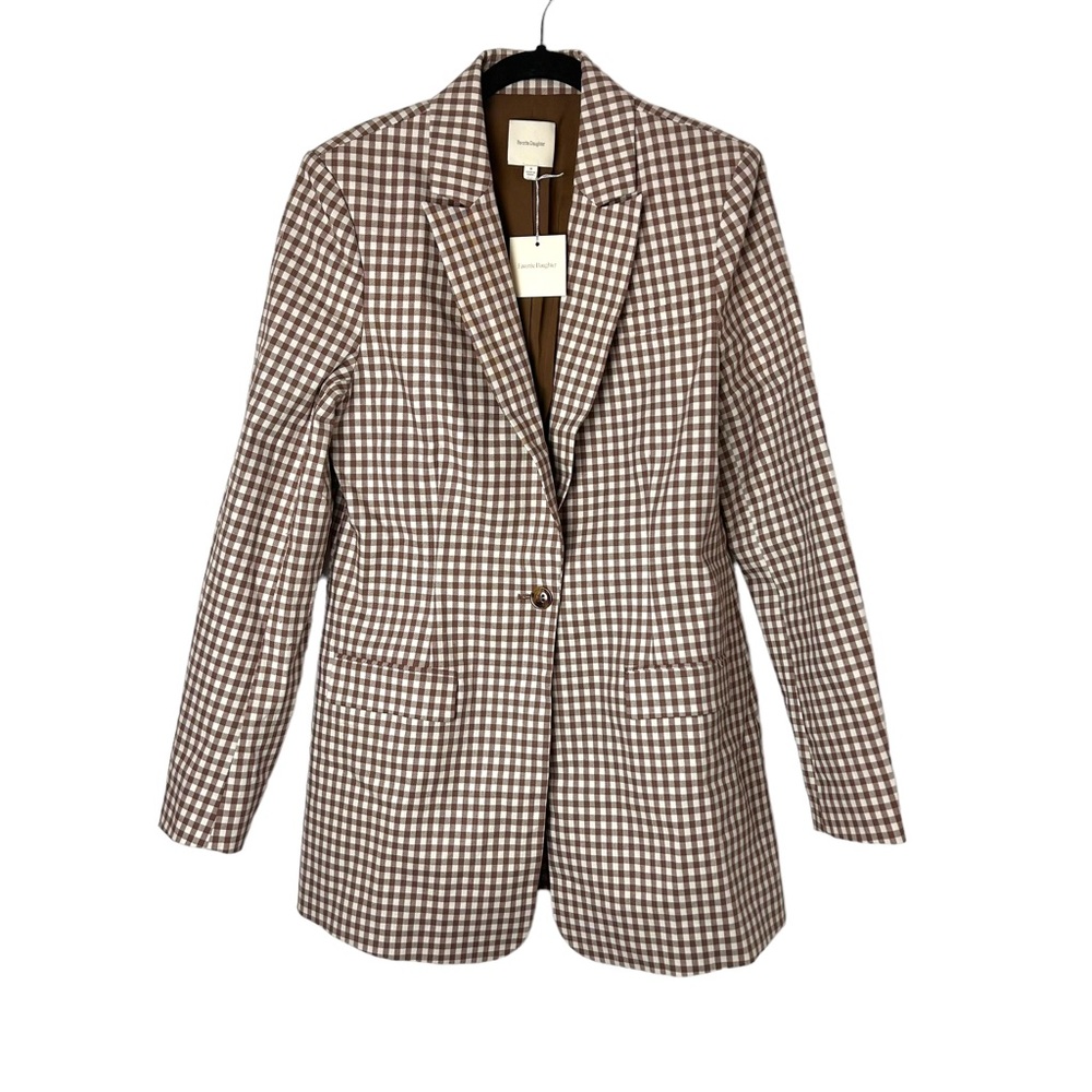 Favorite Daughter brown gingham breakup blazer NEW! SZM